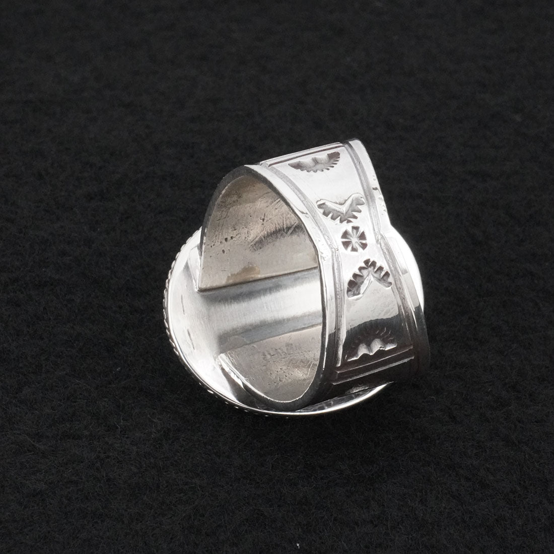 Anthony Brown Turquoise & Sterling Silver Ring Size 14