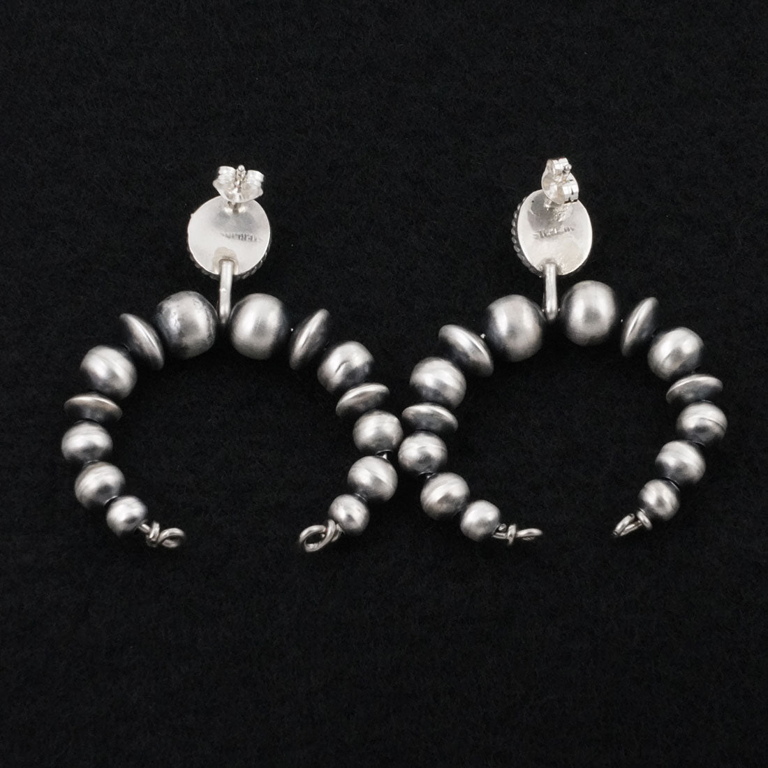 Rena Begay Turquoise & Sterling Silver Navajo Pearl Earrings