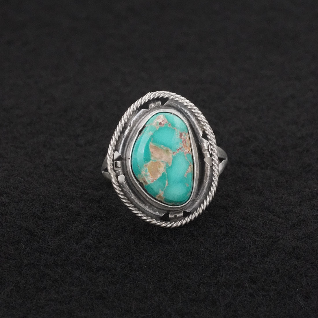 Randy Billy Turquoise & Sterling Silver Ring Size 8.5