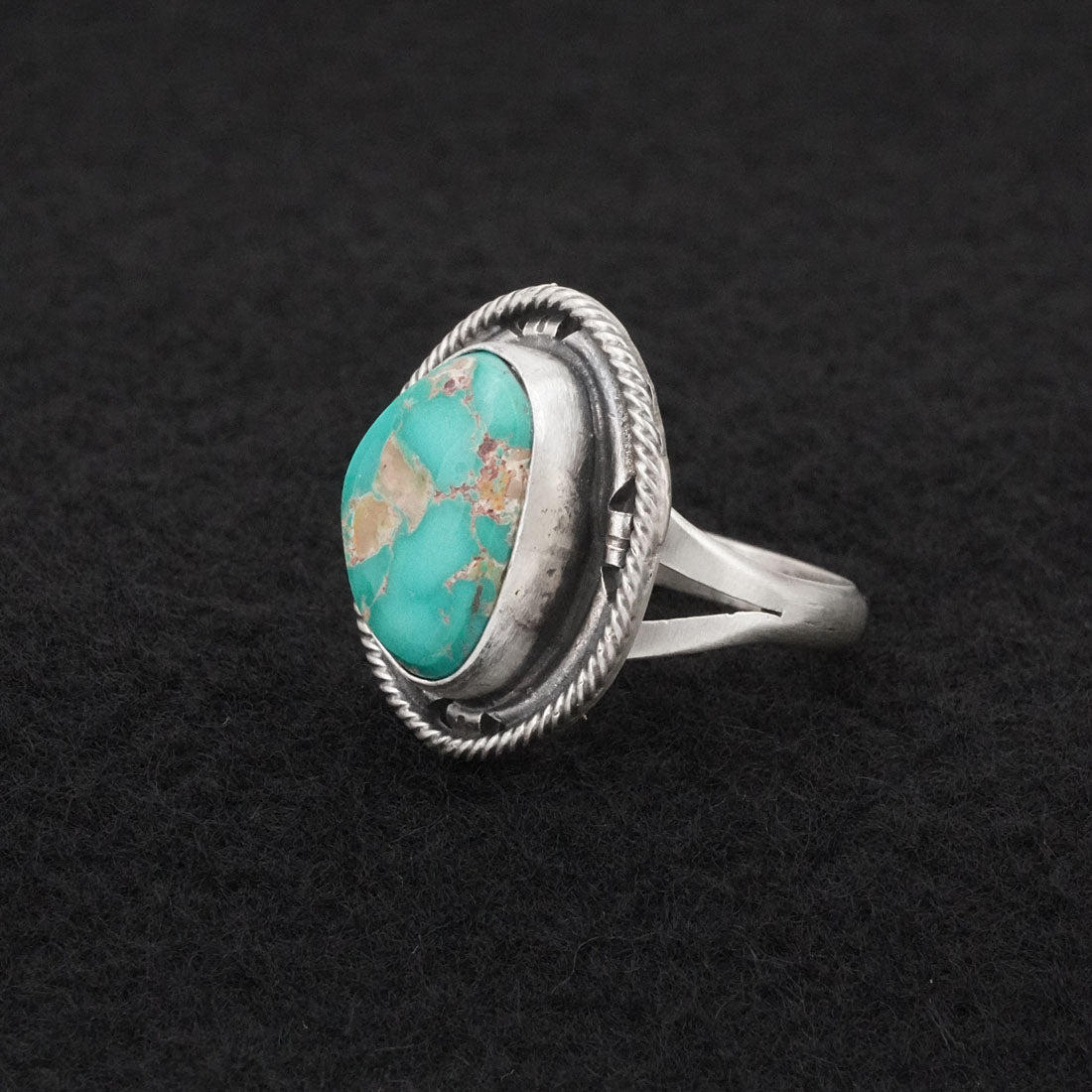 Randy Billy Turquoise & Sterling Silver Ring Size 8.5