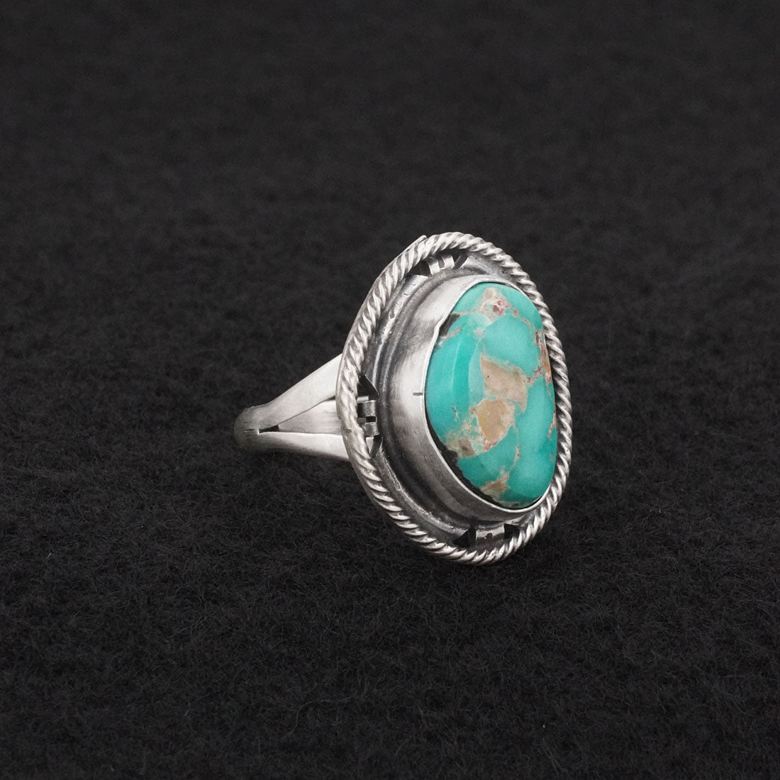 Randy Billy Turquoise & Sterling Silver Ring Size 8.5