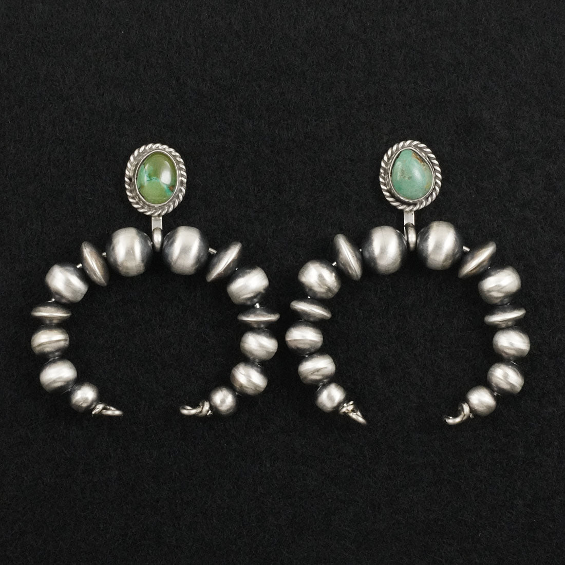 Rena Begay Turquoise & Sterling Silver Navajo Pearl Earrings