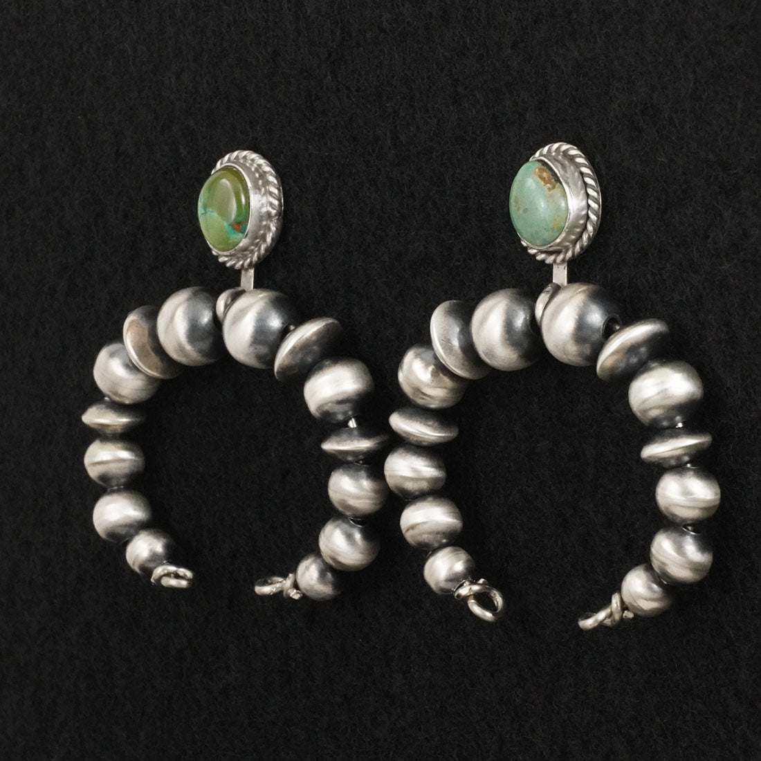 Rena Begay Turquoise & Sterling Silver Navajo Pearl Earrings