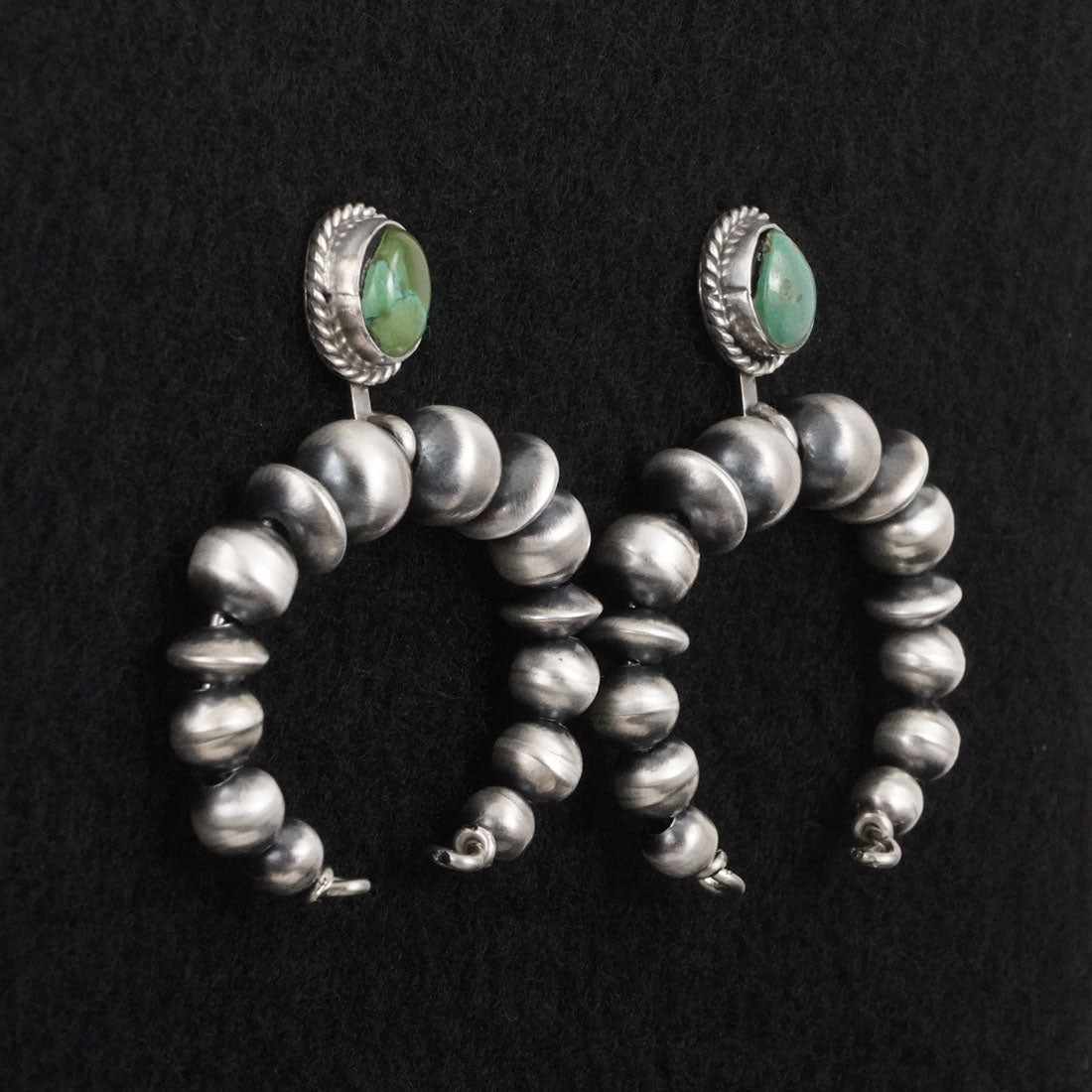 Rena Begay Turquoise & Sterling Silver Navajo Pearl Earrings