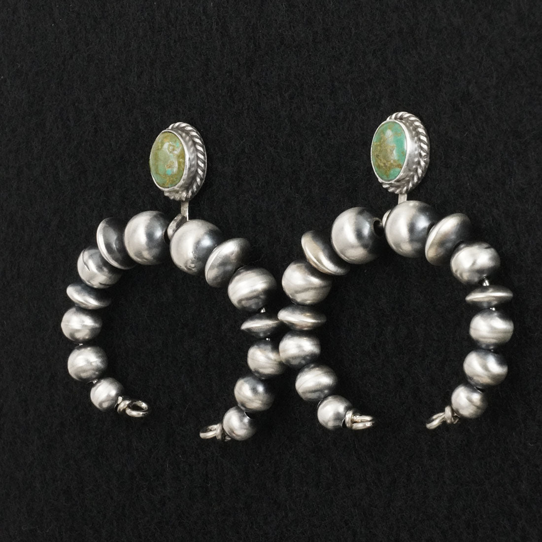 Rena Begay Turquoise & Sterling Silver Navajo Pearl Earrings