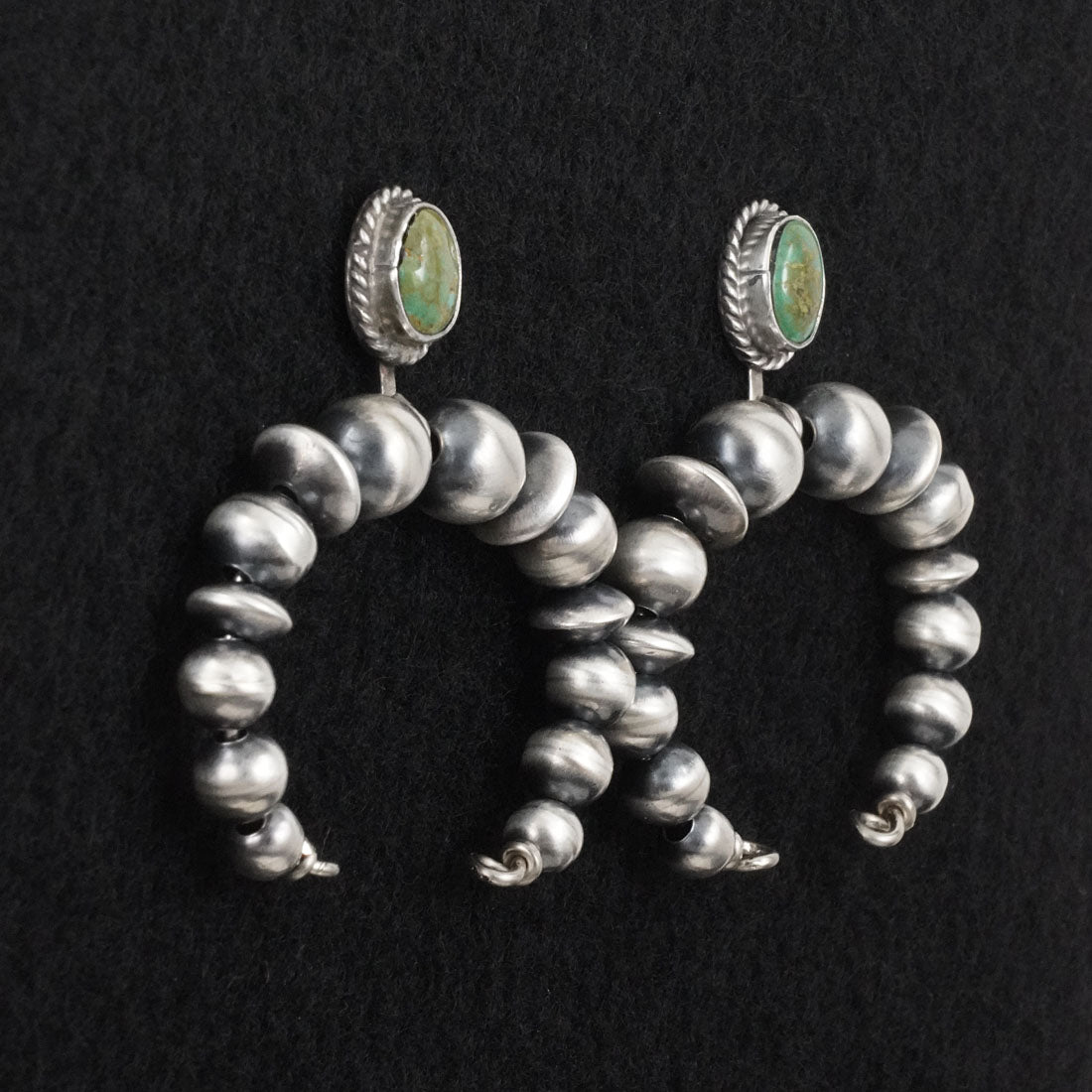 Rena Begay Turquoise & Sterling Silver Navajo Pearl Earrings