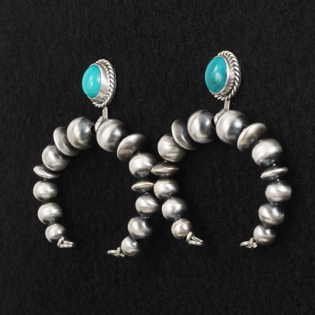 Rena Begay Turquoise & Sterling Silver Navajo Pearl Earrings