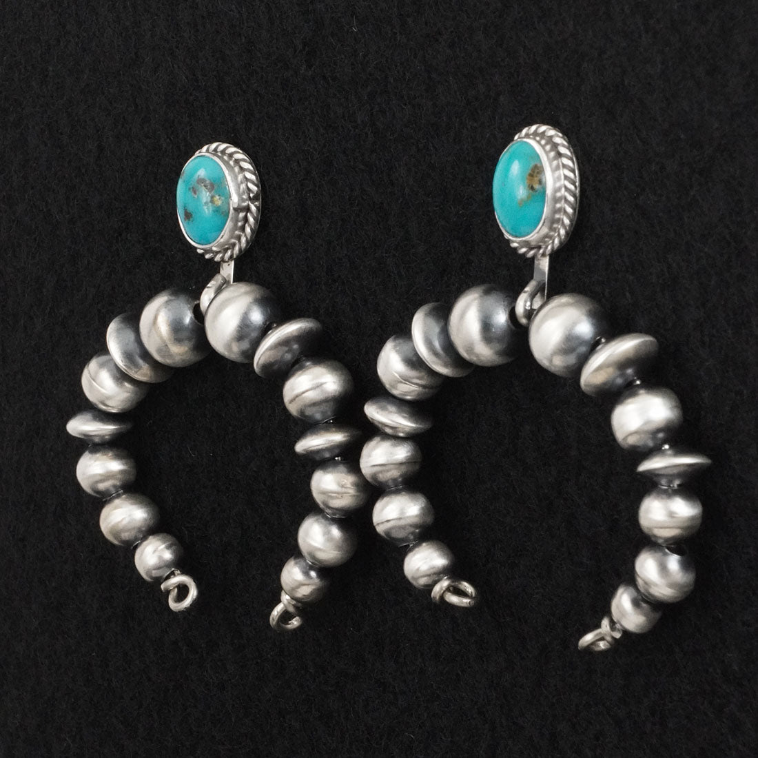 Rena Begay Turquoise & Sterling Silver Navajo Pearl Earrings