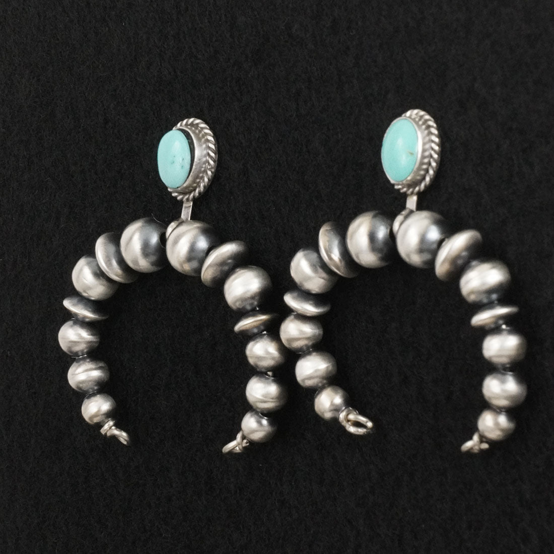 Rena Begay Turquoise & Sterling Silver Navajo Pearl Earrings