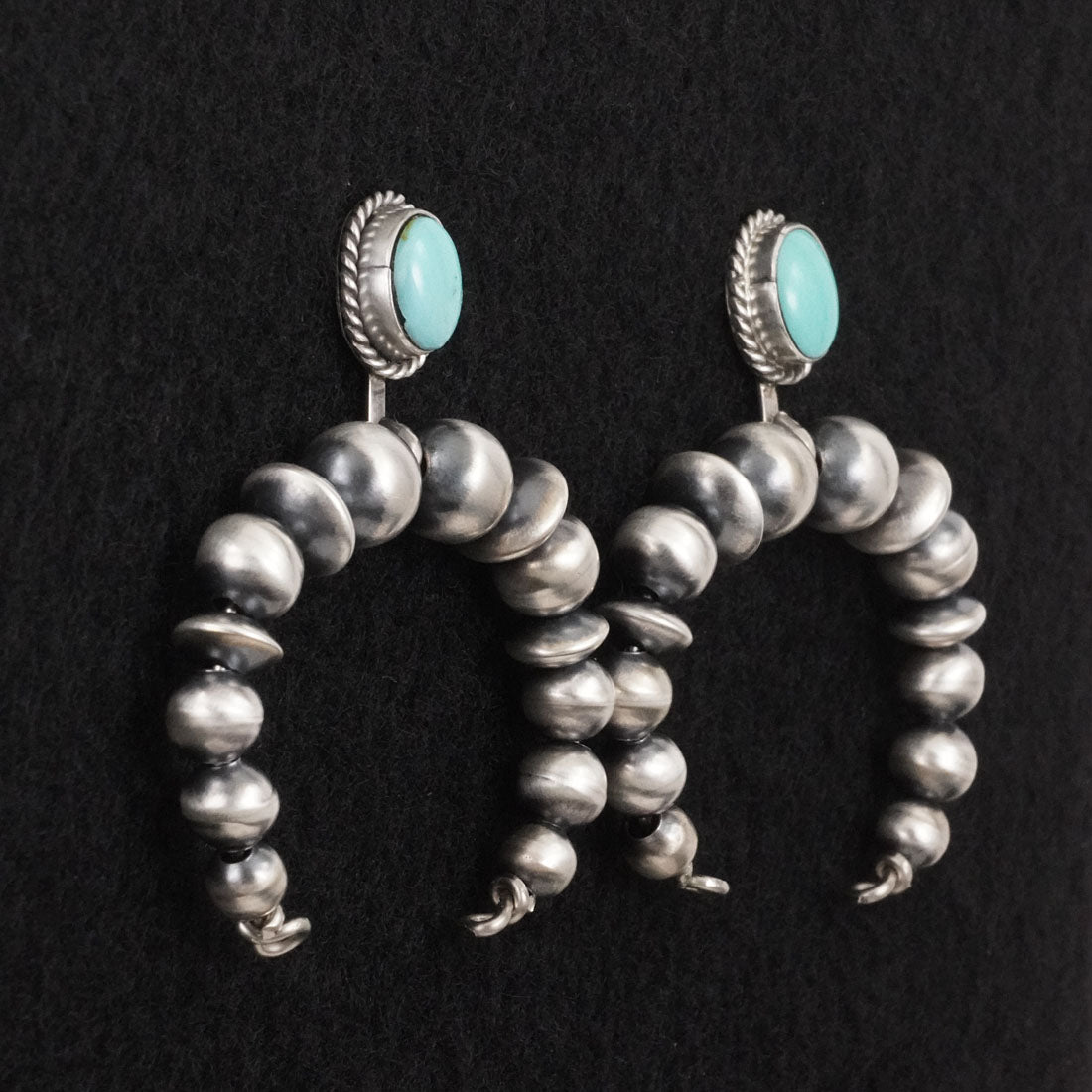 Rena Begay Turquoise & Sterling Silver Navajo Pearl Earrings