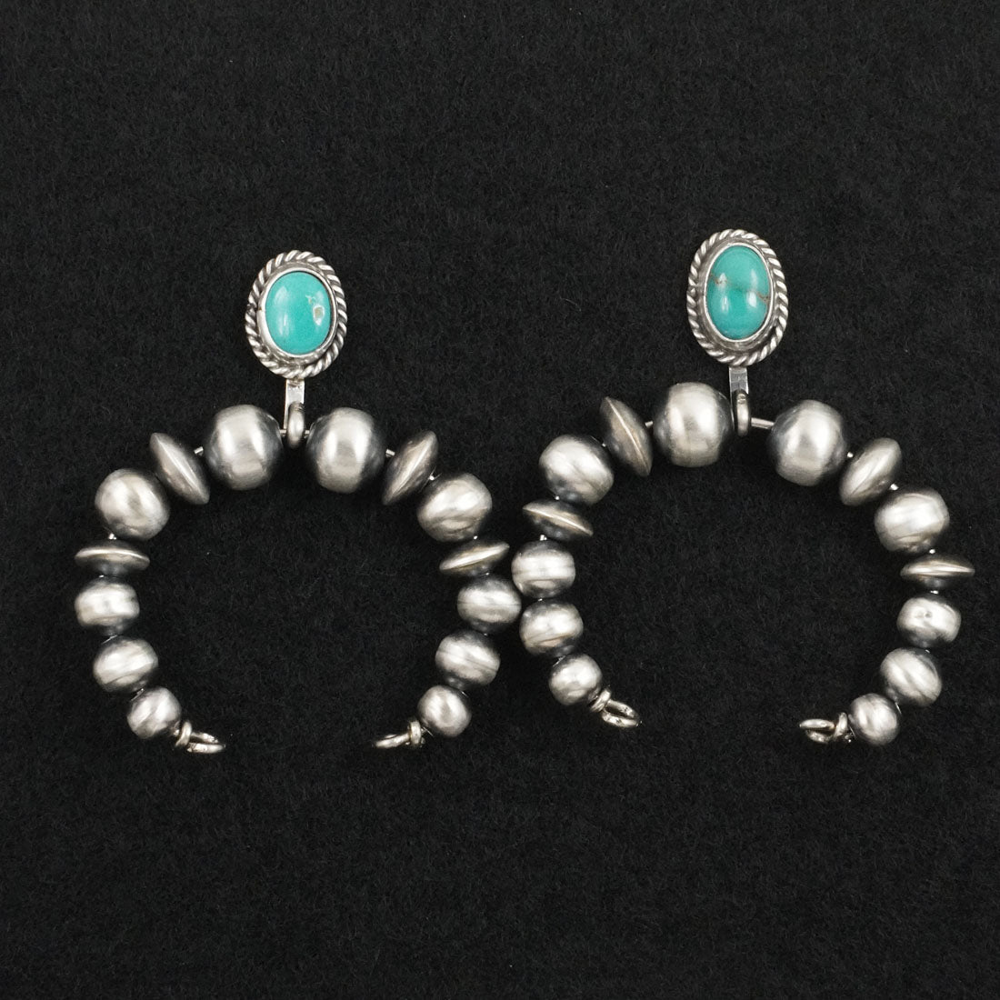 Rena Begay Turquoise & Sterling Silver Navajo Pearl Earrings