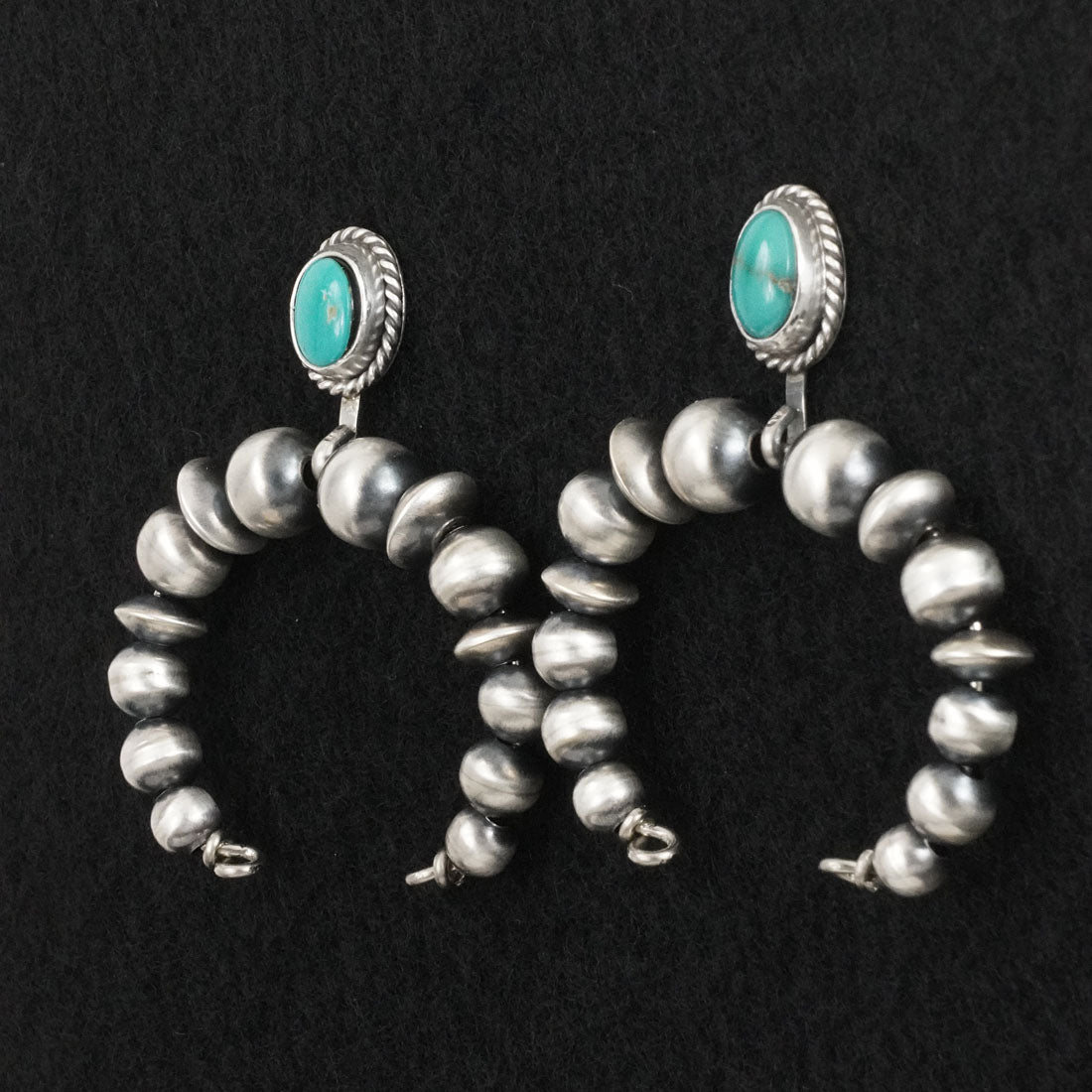 Rena Begay Turquoise & Sterling Silver Navajo Pearl Earrings