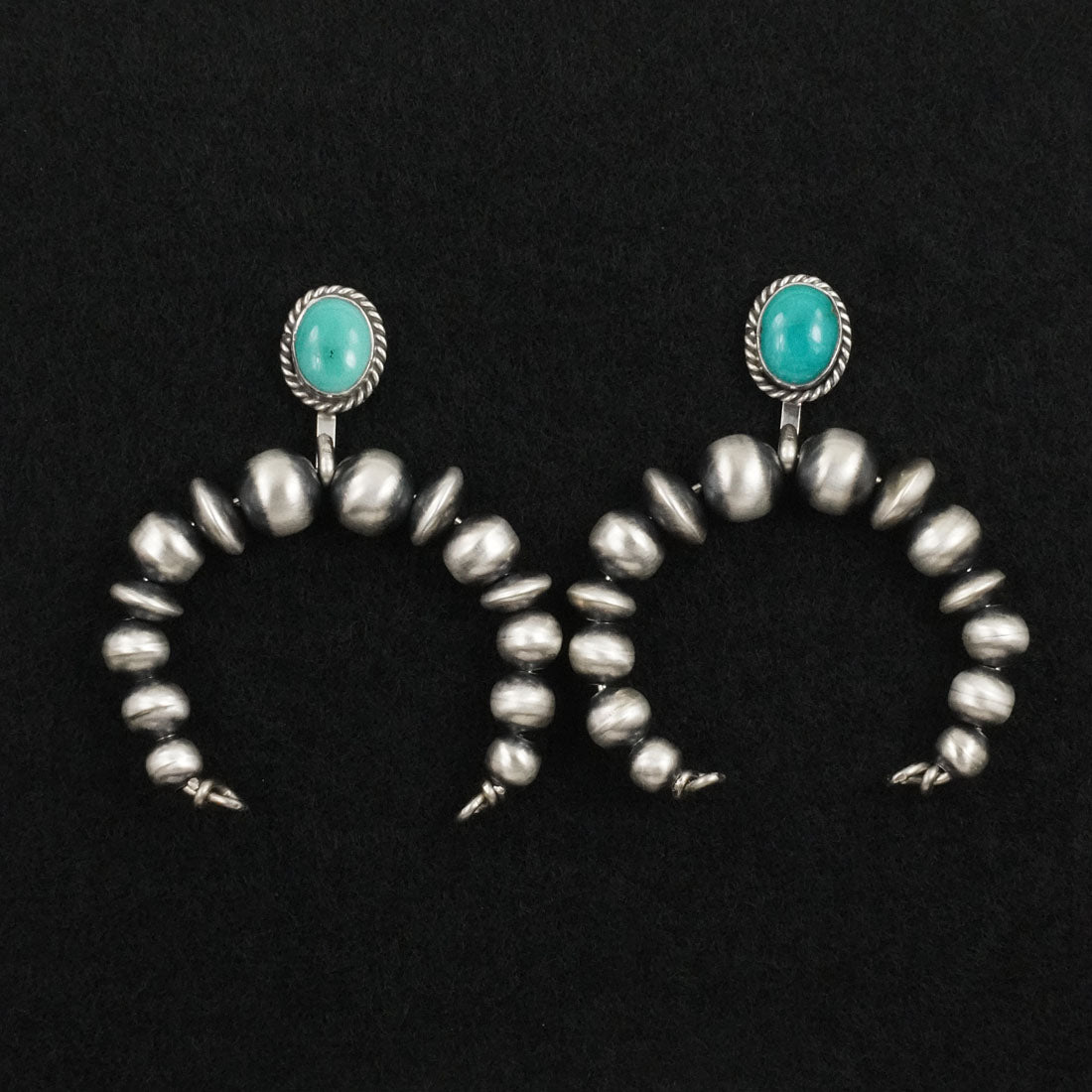 Rena Begay Turquoise & Sterling Silver Navajo Pearl Earrings