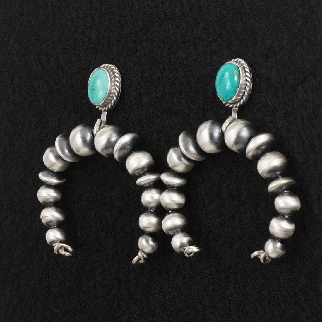Rena Begay Turquoise & Sterling Silver Navajo Pearl Earrings