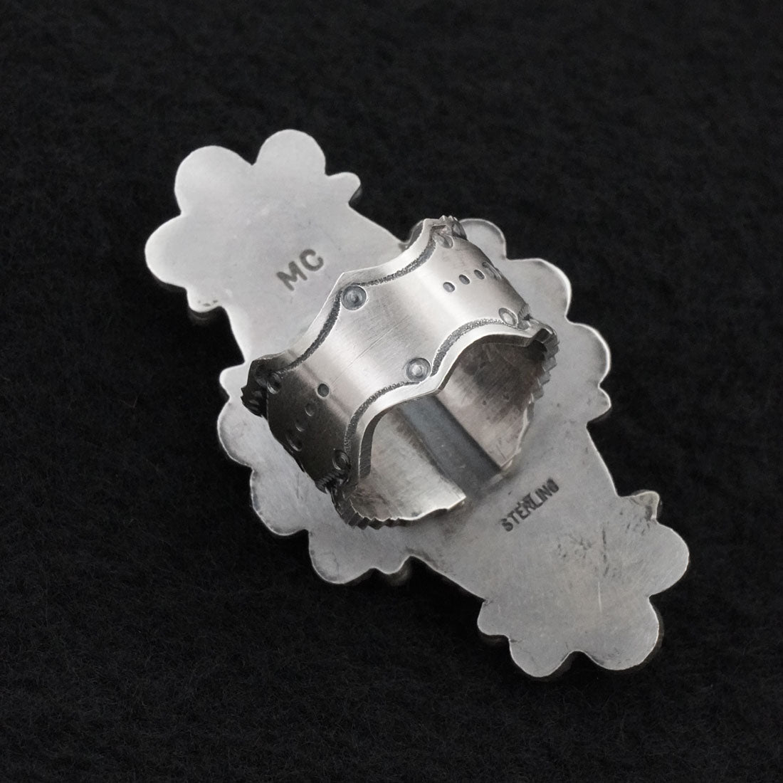 Michael Calladitto Turquoise & Sterling Silver Ring Size 8