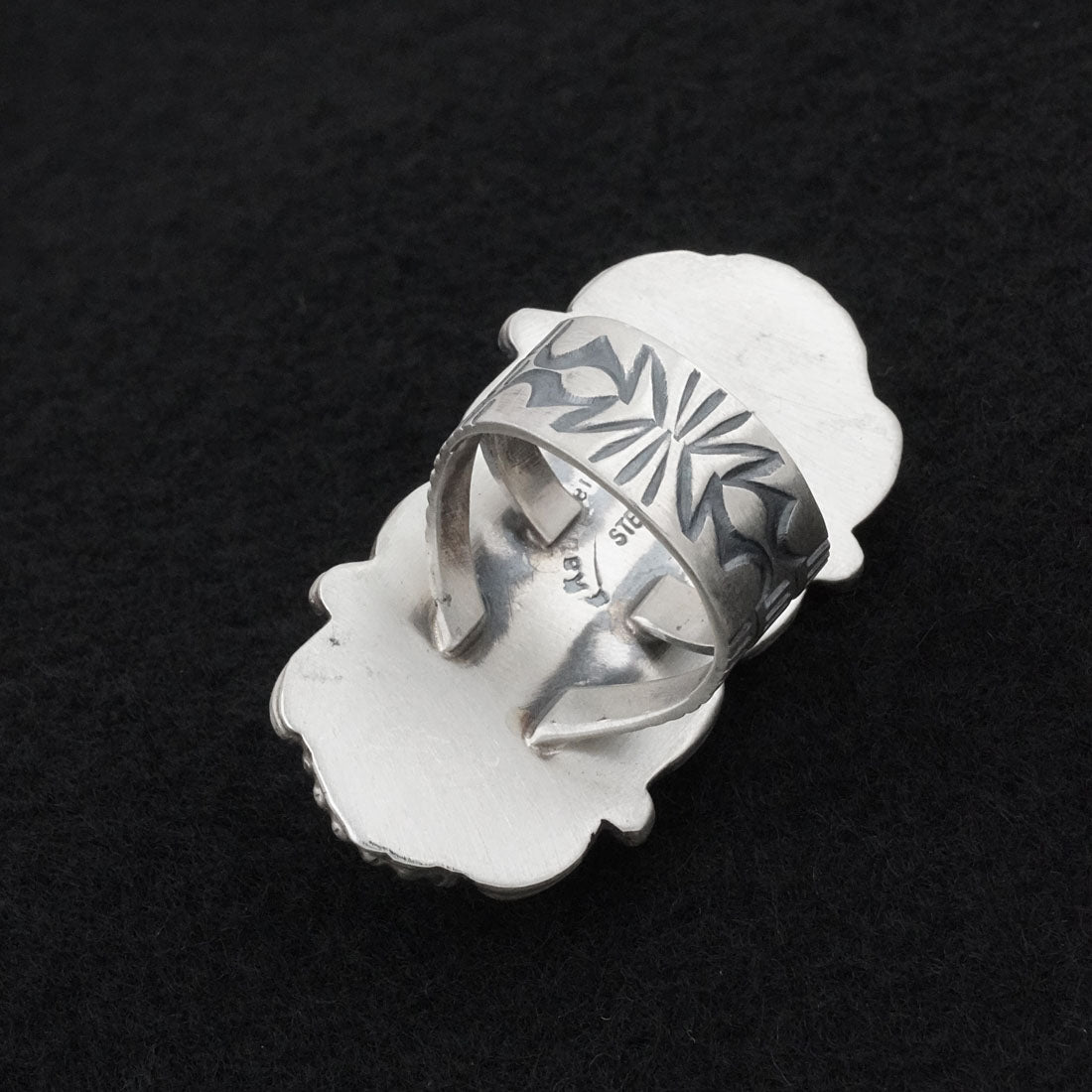 Kathleen Livingston White Buffalo & Sterling Silver Ring Sz. 7