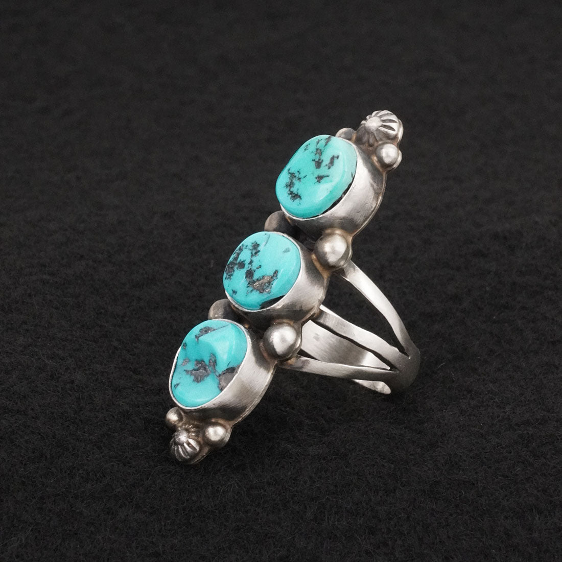 Kathleen Livingston Turquoise & Sterling Silver Ring Sz. 7.5