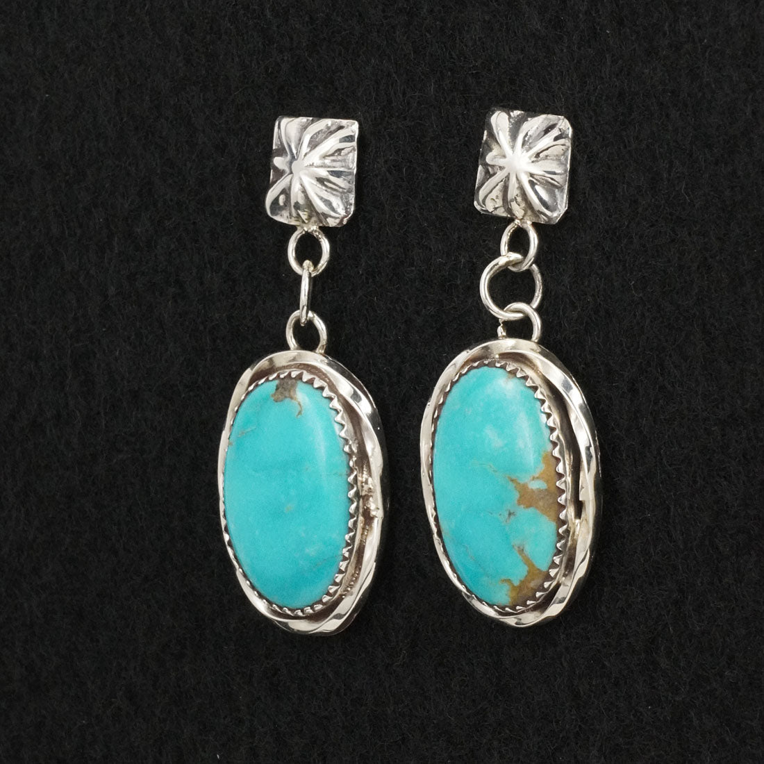 Ernest Hawthorne Turquoise & Sterling Silver Earrings