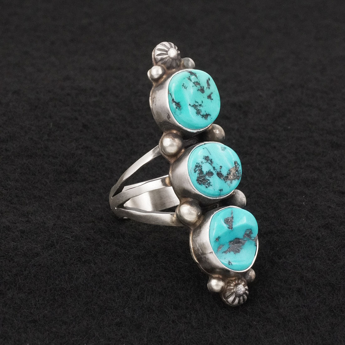 Kathleen Livingston Turquoise & Sterling Silver Ring Sz. 7.5