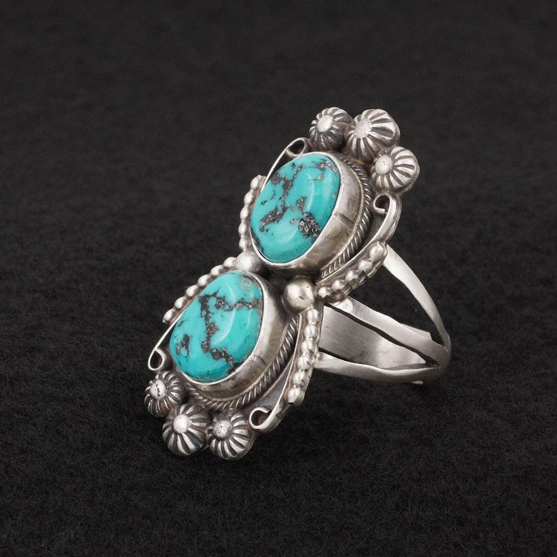 Kathleen Livingston Turquoise & Sterling Silver Ring Sz. 10.5