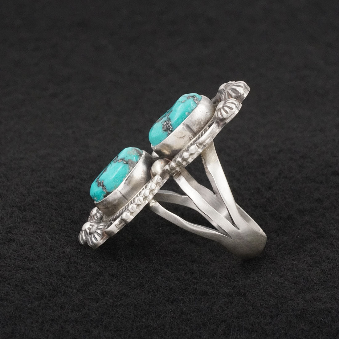 Kathleen Livingston Turquoise & Sterling Silver Ring Sz. 10.5