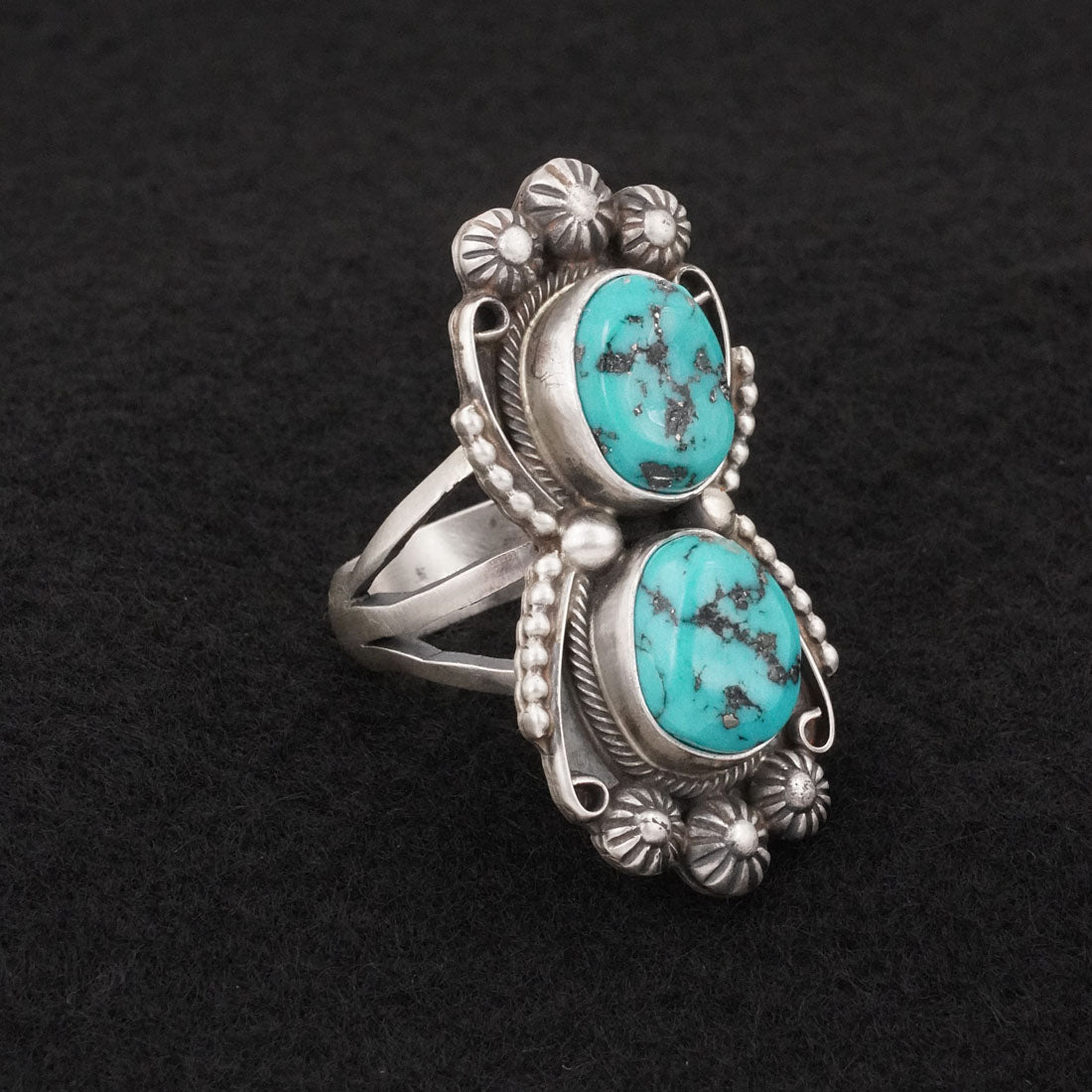 Kathleen Livingston Turquoise & Sterling Silver Ring Sz. 10.5