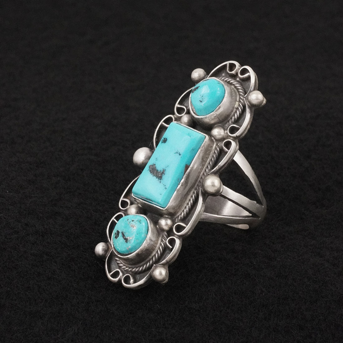 Kathleen Livingston Turquoise & Sterling Silver Ring Sz. 9