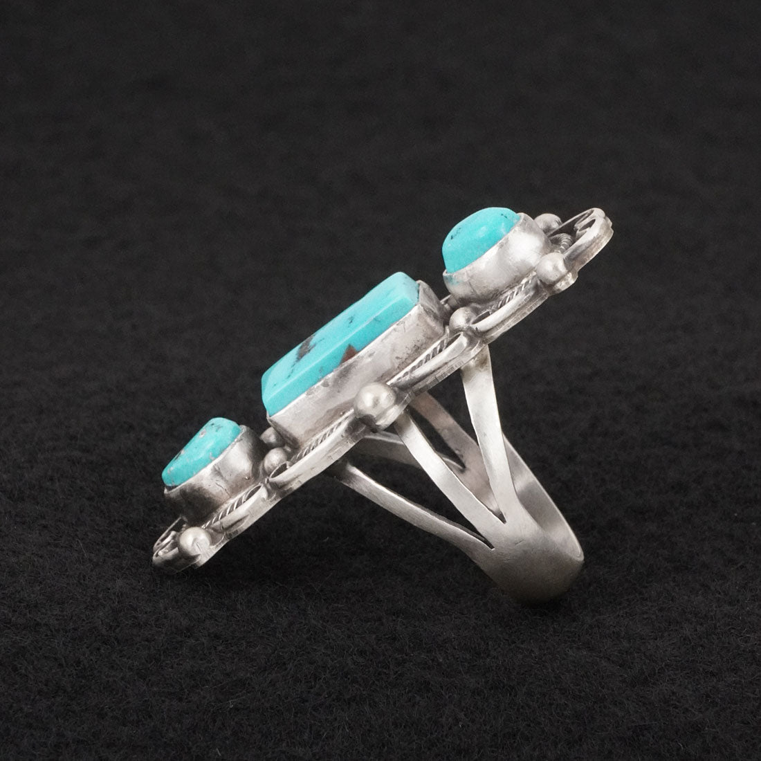 Kathleen Livingston Turquoise & Sterling Silver Ring Sz. 9