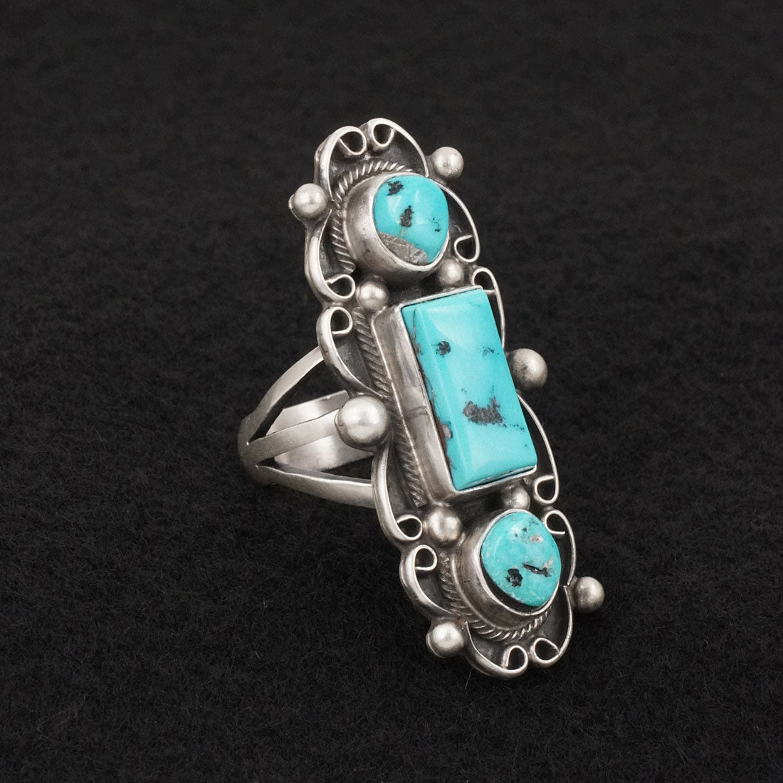 Kathleen Livingston Turquoise & Sterling Silver Ring Sz. 9