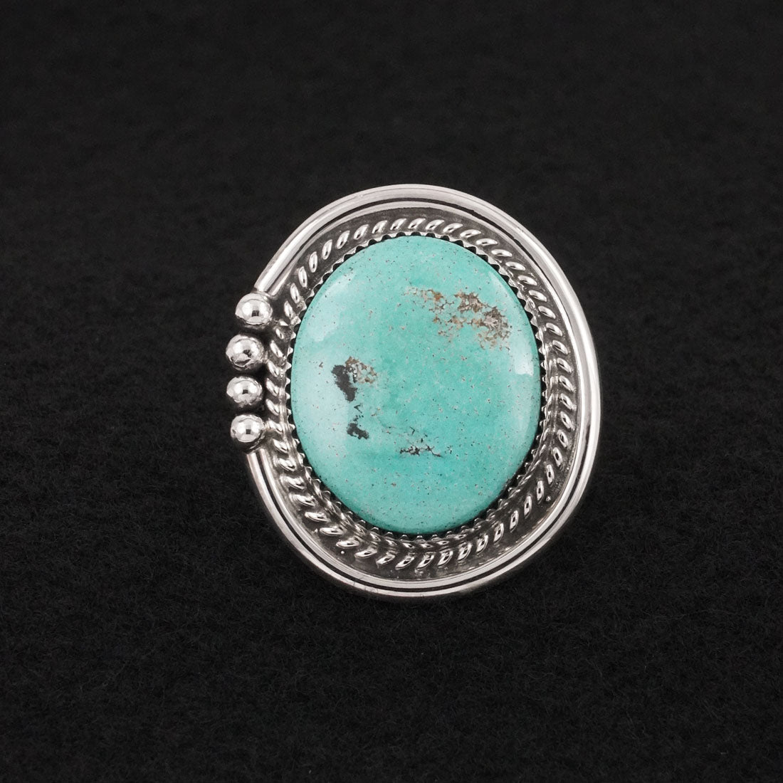 Leslie Nez Turquoise & Sterling Silver Ring Adjustable