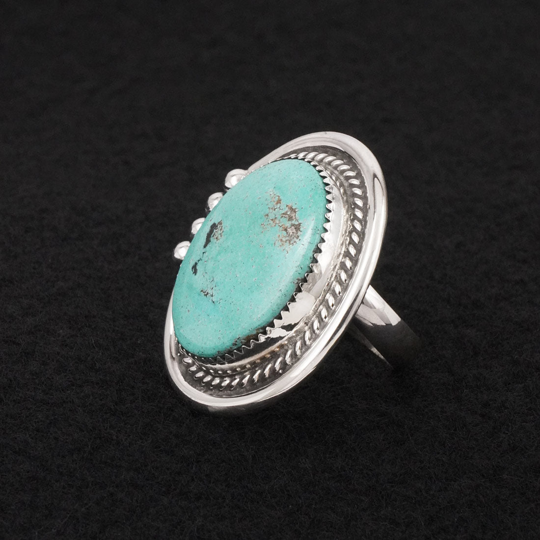 Leslie Nez Turquoise & Sterling Silver Ring Adjustable