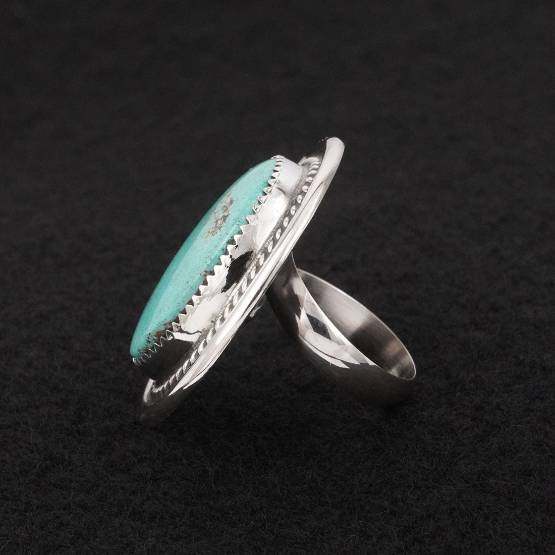 Leslie Nez Turquoise & Sterling Silver Ring Adjustable