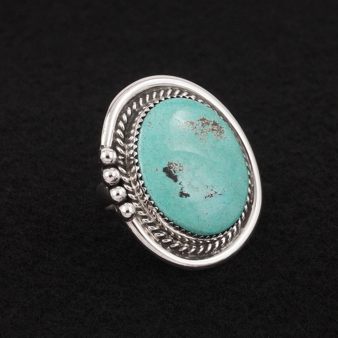 Leslie Nez Turquoise & Sterling Silver Ring Adjustable