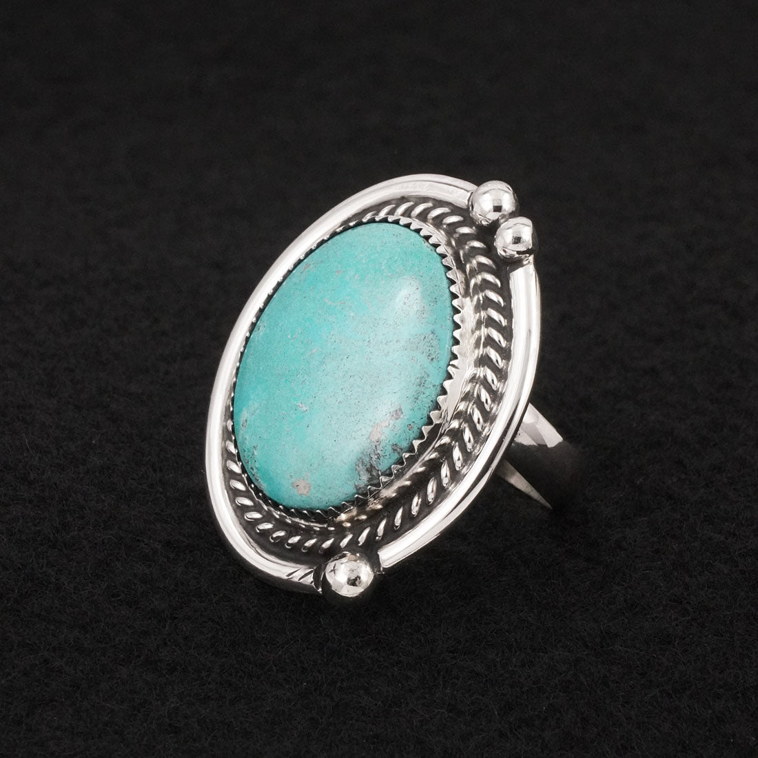 Leslie Nez Turquoise & Sterling Silver Ring Adjustable