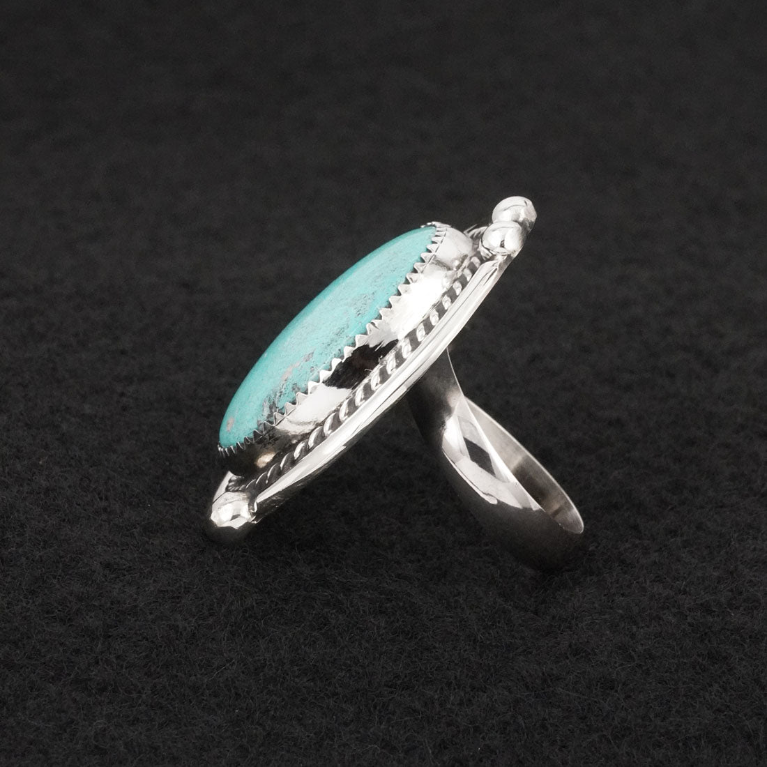 Leslie Nez Turquoise & Sterling Silver Ring Adjustable