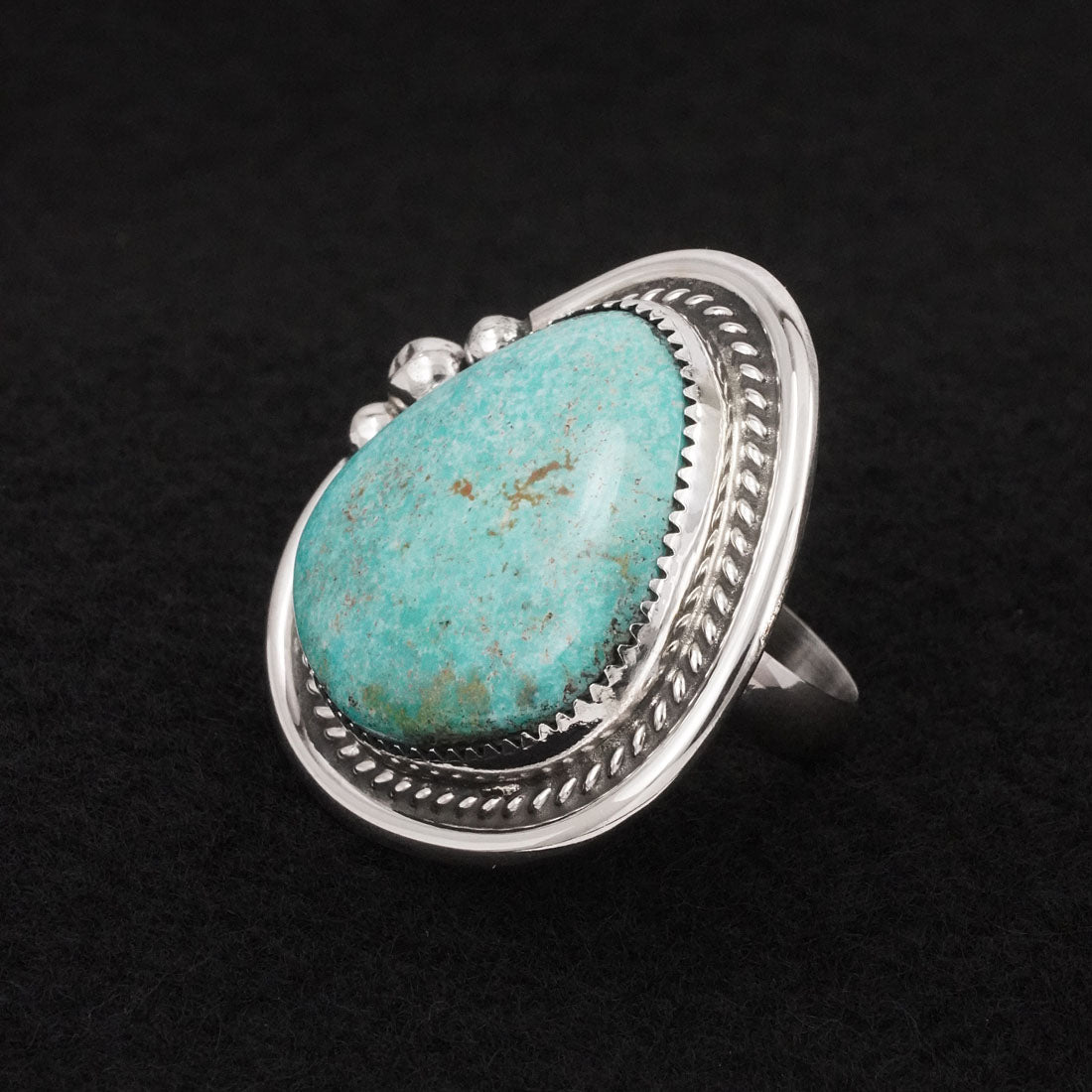 Leslie Nez Turquoise & Sterling Silver Ring Adjustable