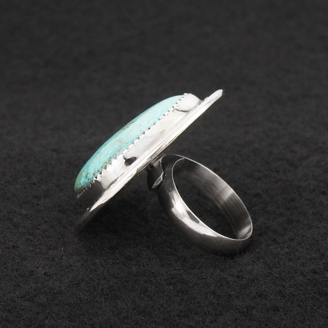 Leslie Nez Turquoise & Sterling Silver Ring Adjustable