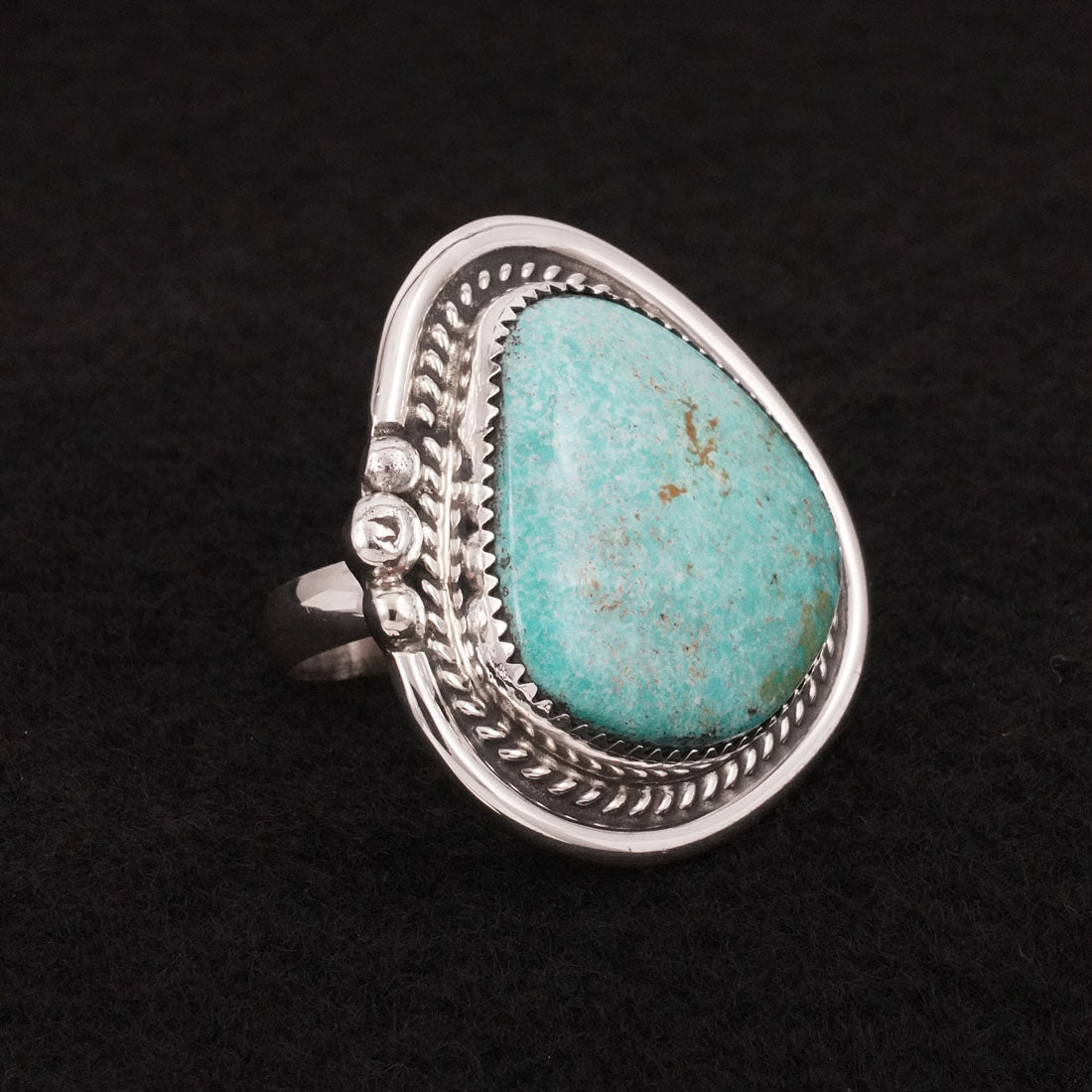 Leslie Nez Turquoise & Sterling Silver Ring Adjustable