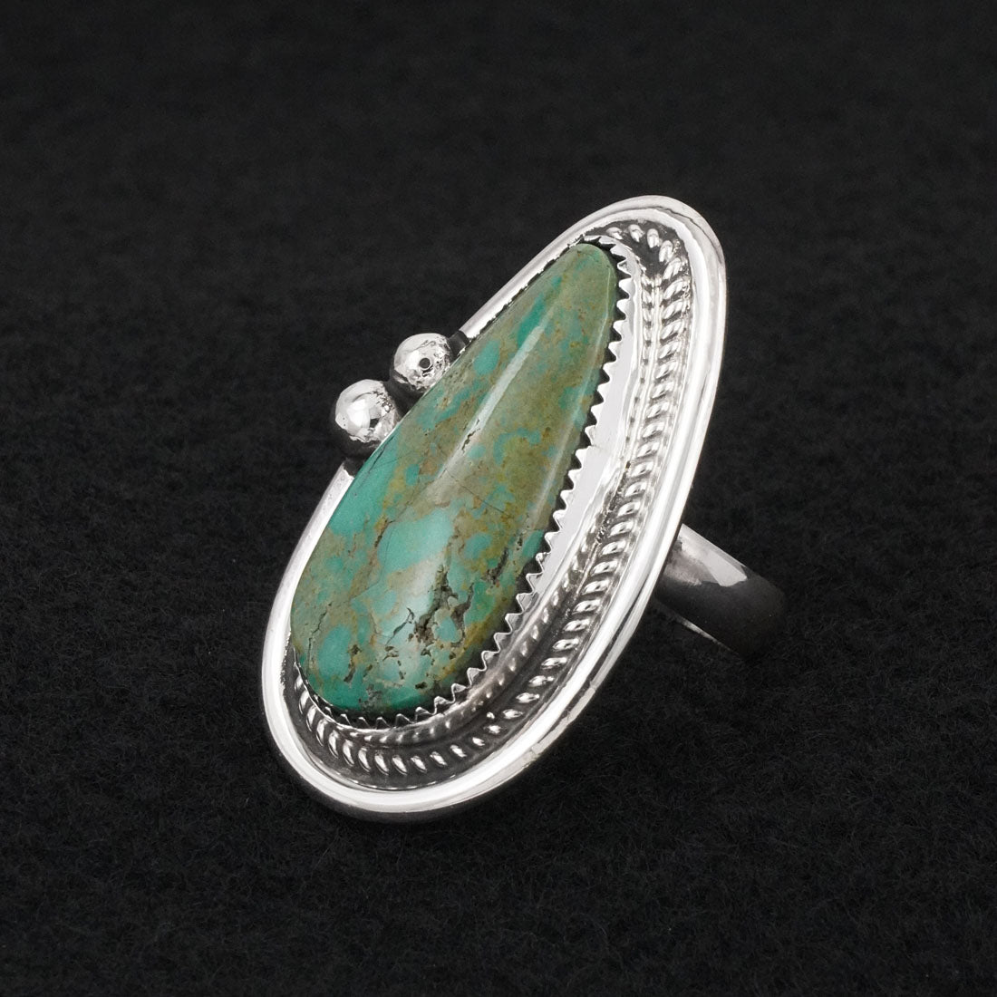 Leslie Nez Turquoise & Sterling Silver Ring Adjustable