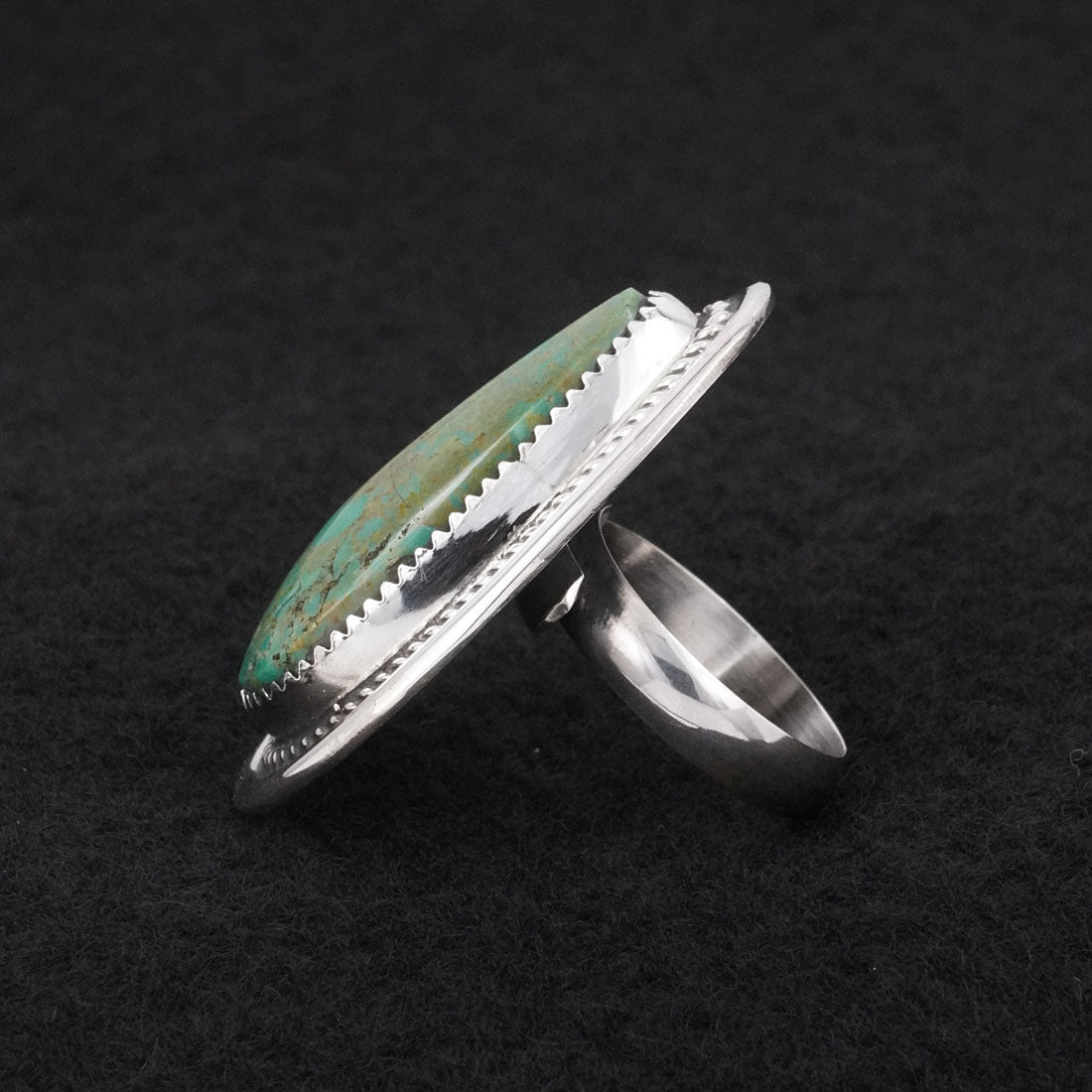 Leslie Nez Turquoise & Sterling Silver Ring Adjustable