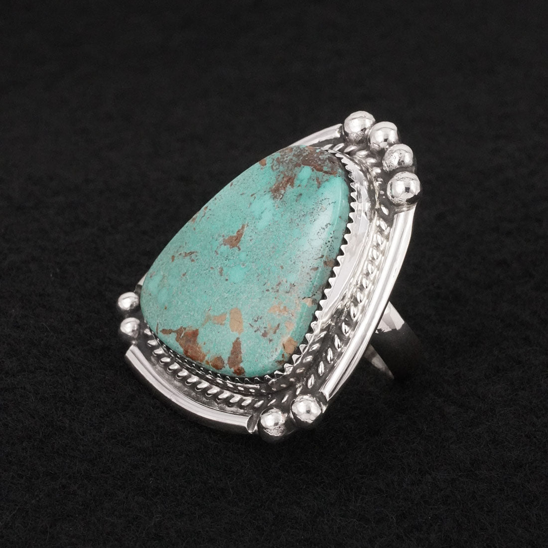 Leslie Nez Turquoise & Sterling Silver Ring Adjustable