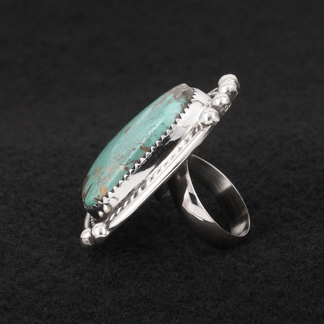 Leslie Nez Turquoise & Sterling Silver Ring Adjustable
