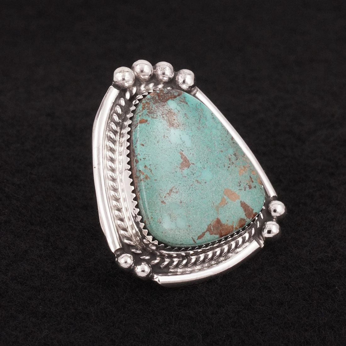 Leslie Nez Turquoise & Sterling Silver Ring Adjustable