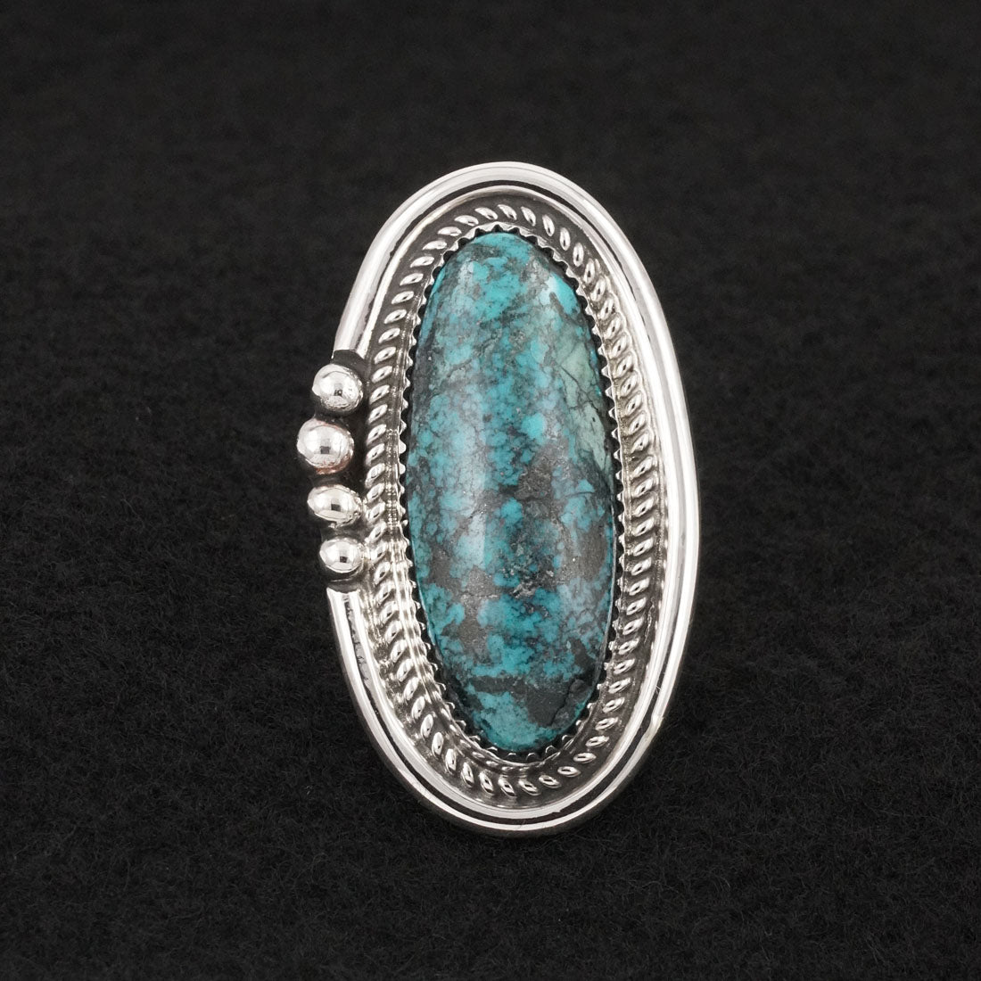 Leslie Nez Turquoise & Sterling Silver Ring Adjustable