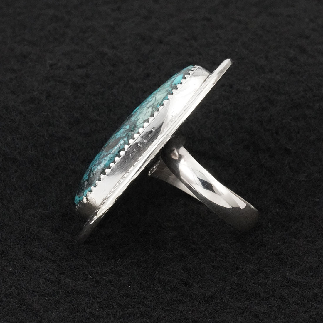 Leslie Nez Turquoise & Sterling Silver Ring Adjustable