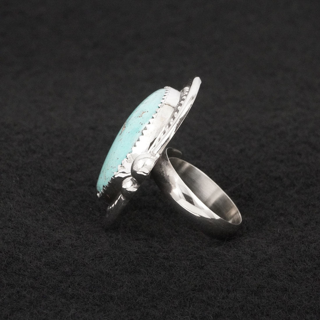 Leslie Nez Turquoise & Sterling Silver Ring Adjustable
