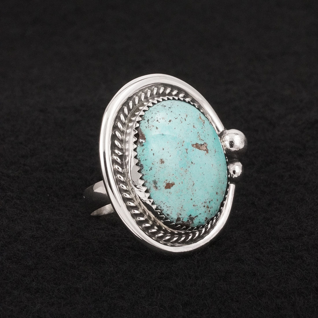 Leslie Nez Turquoise & Sterling Silver Ring Adjustable