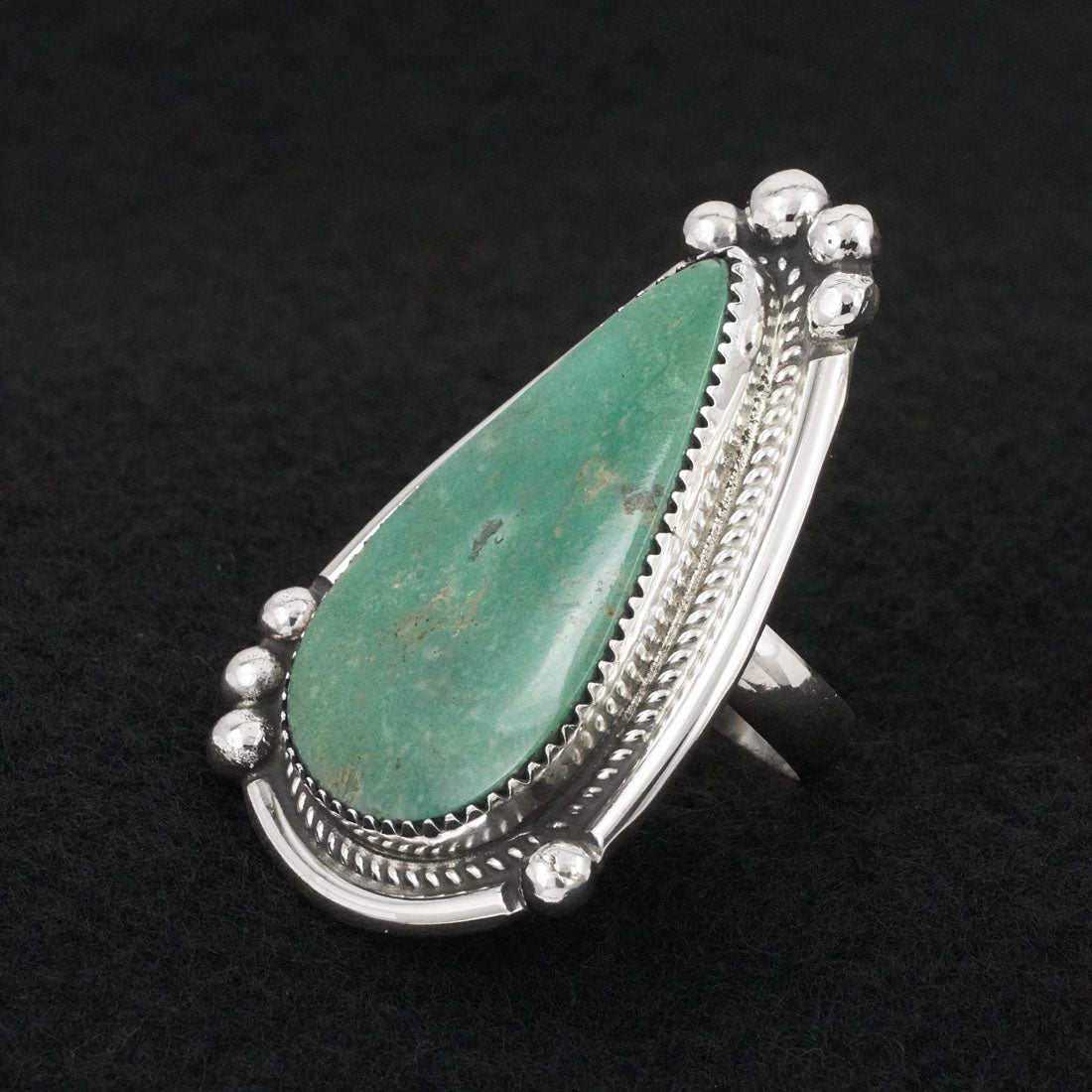 Leslie Nez Turquoise & Sterling Silver Ring Adjustable
