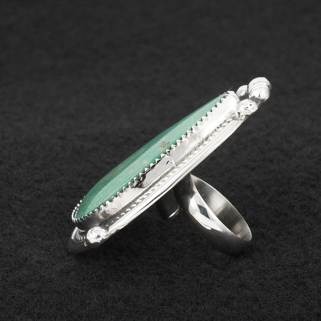 Leslie Nez Turquoise & Sterling Silver Ring Adjustable