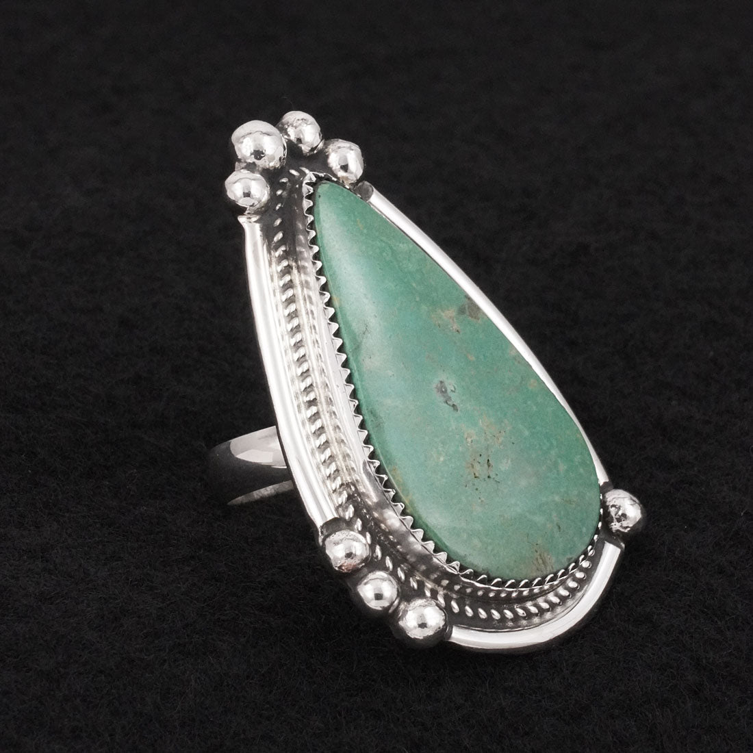 Leslie Nez Turquoise & Sterling Silver Ring Adjustable